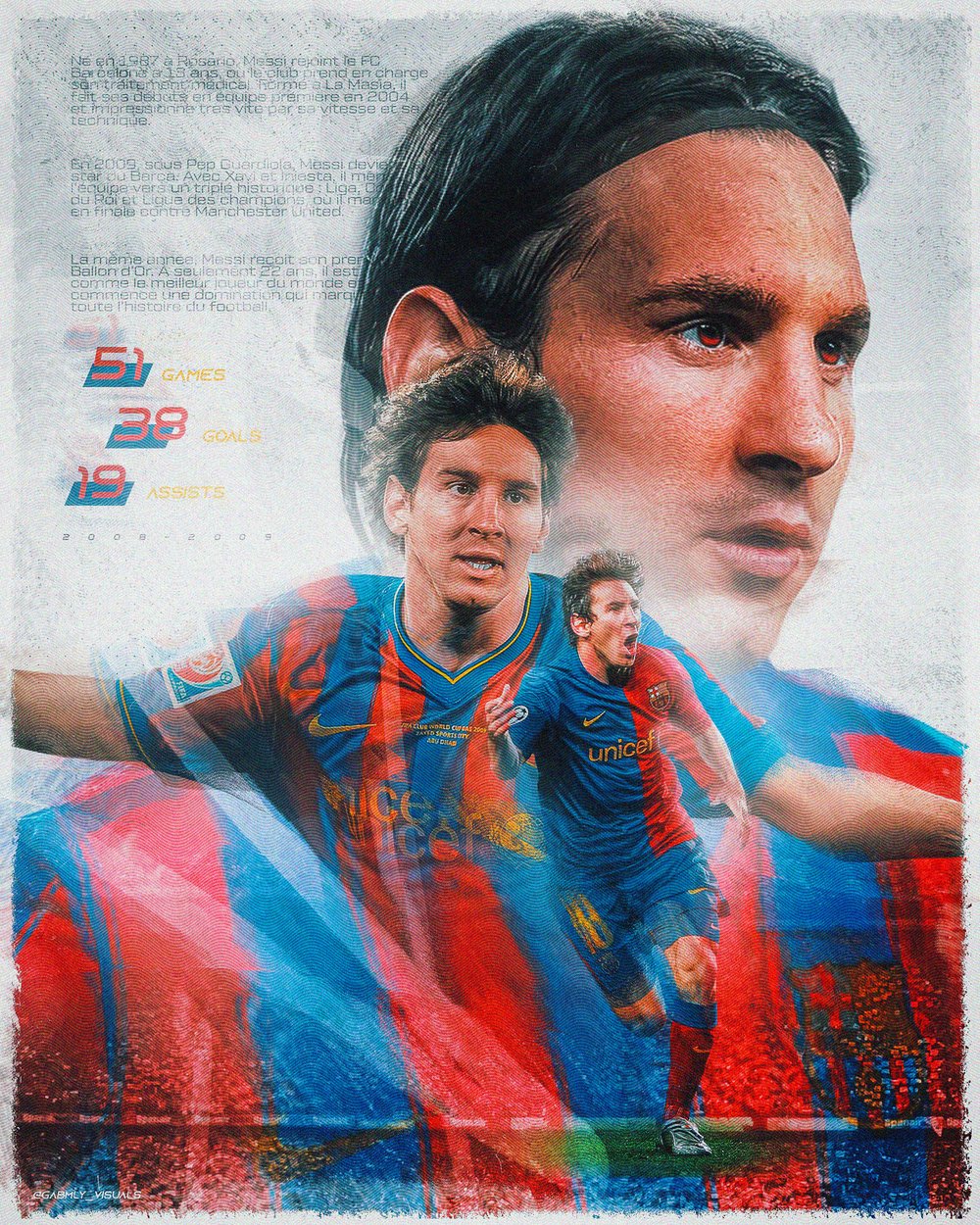 Affiche Messi 2008-2009 - FC Barcelone