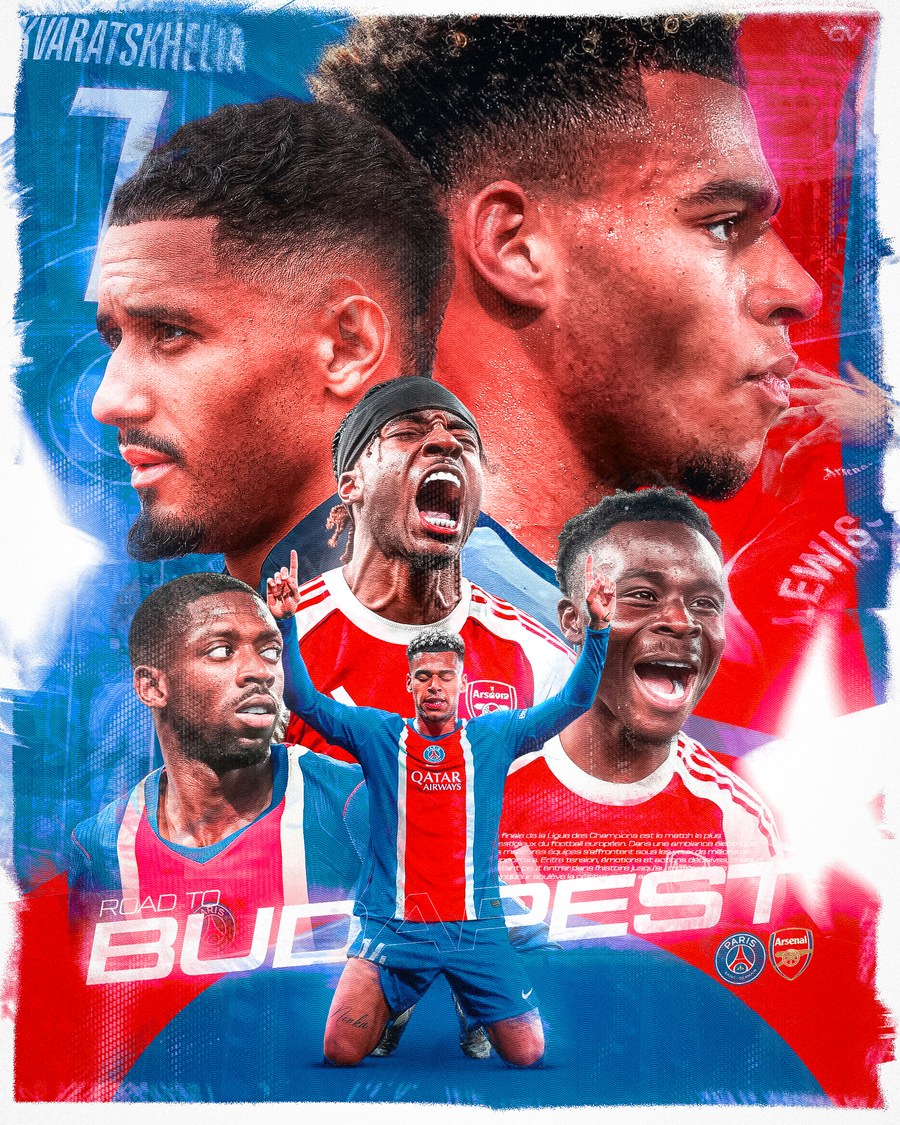 Affiche PSG vs Arsenal - Road to Budapest