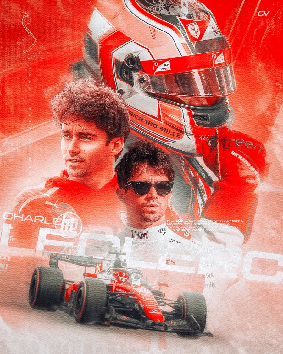 Affiche Charles Leclerc - GP de Monaco